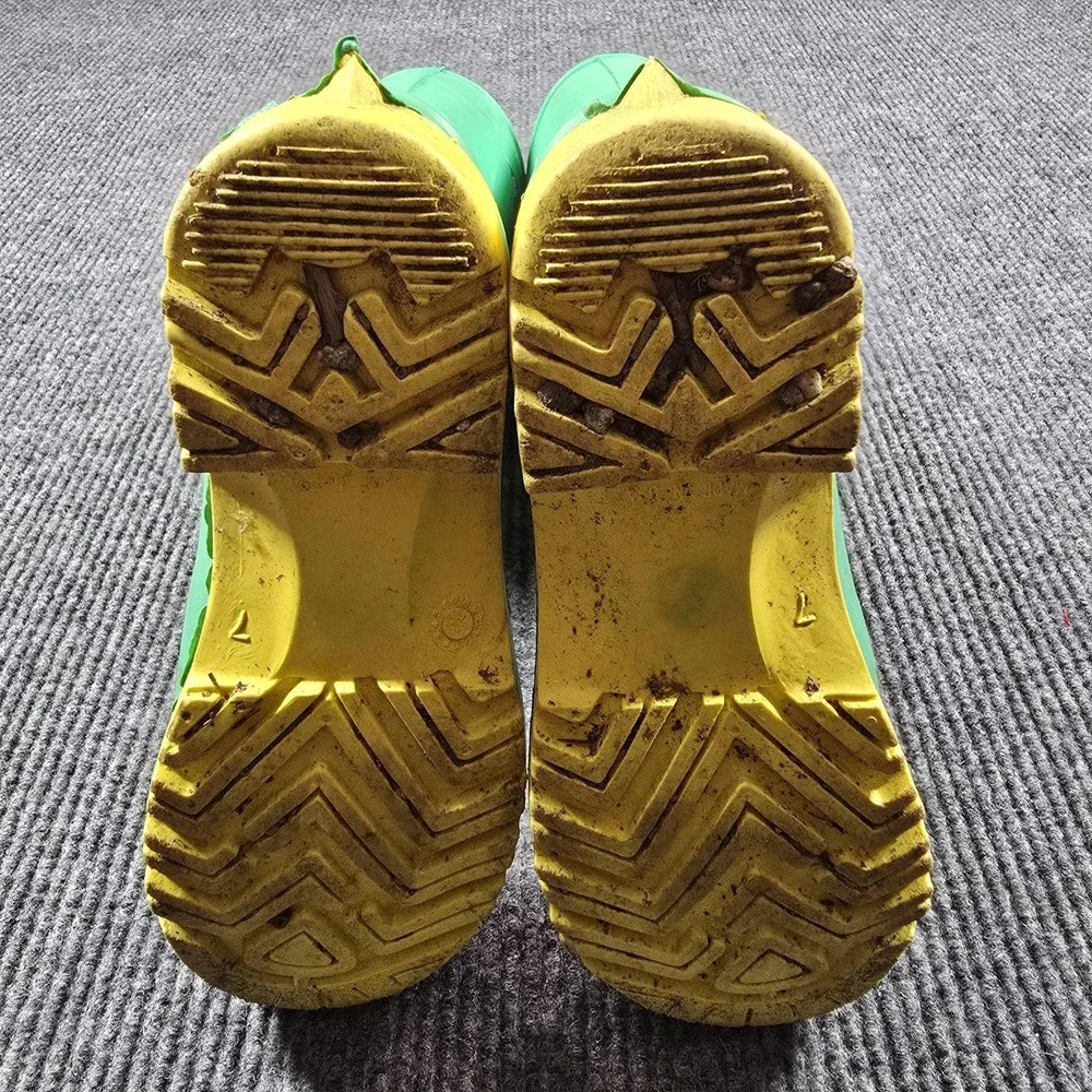 Bata Hazmax Boots Mens Size 7 Green Yellow Chemical Resistant Steel Toe‎ USA